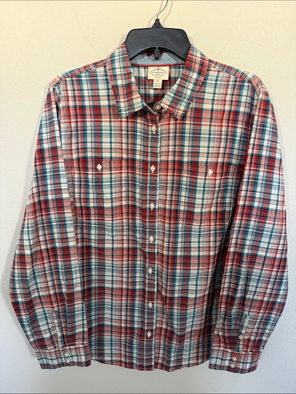 St. John's Bay Plaid long Sleeve Button-Down Shirt